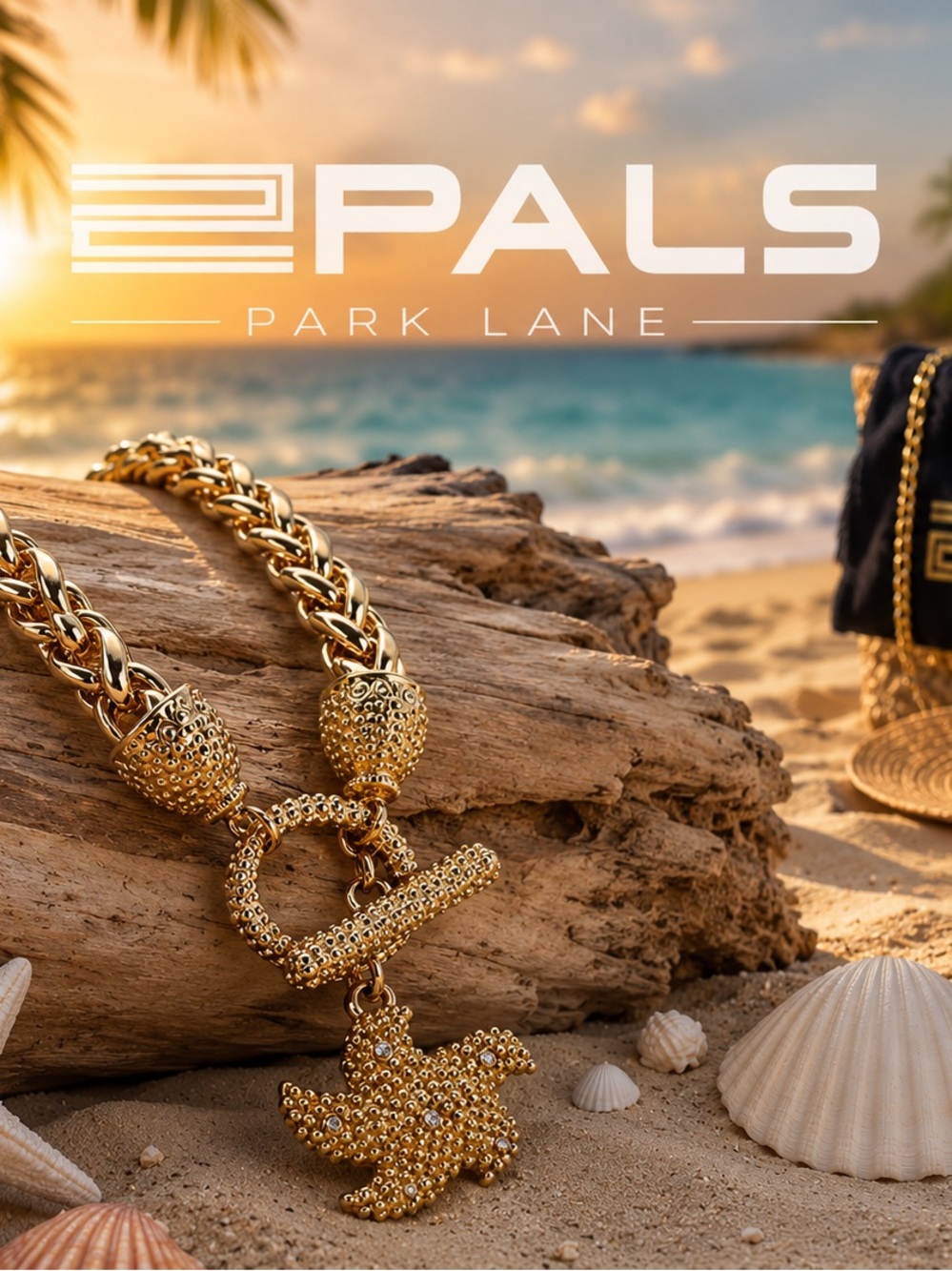 Park Lane Women’s Gold Starfish Toggle Necklace Beach Coastal Statement Jewelry